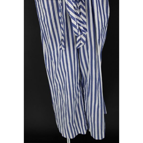 J CREW BLUE/WHITE STRIPED CAPRI ROMPER PLUS SIZE 24 V-NECK SLEEVELESS - Picture 4 of 10